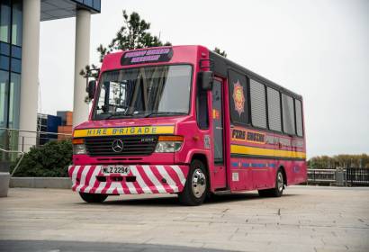 Pink Fire Engine Party Bus Hire Belfast - Party Bus NI - Party Buses Northern Ireland