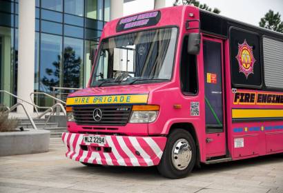 Pink Fire Engine Party Bus Hire Belfast - Party Bus NI - Party Buses Northern Ireland